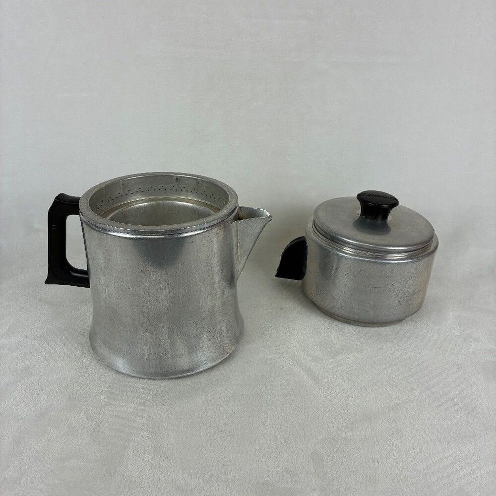 Vintage Mirro Aluminum 8 Cup Drip Coffee Maker Pot USA Camping Percolator Retro - Picture 6 of 12